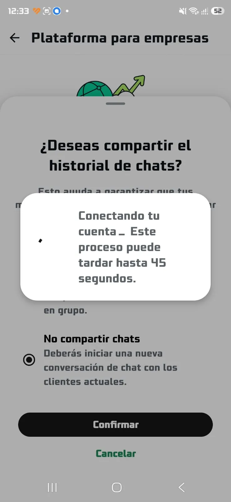 Aviso Conectando tu cuenta