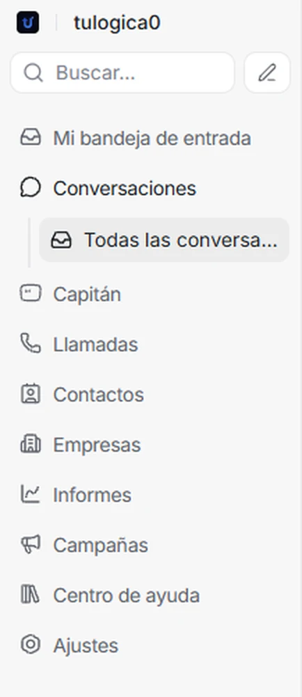 Menú lateral en modo Experto, con todas las opciones incluidas Capitán, Informes y Campañas